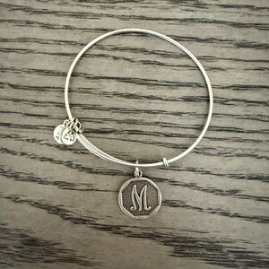 Alex & Ani Silver Initial Charm Bracelet